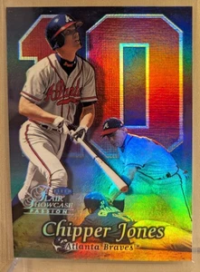 1999 Flair Showcase ROW 2 Chipper Jones Braves Refractor HOF RARE DISTINCTIVE - Picture 1 of 2
