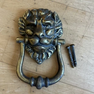 VINTAGE BRASS LION HEAD DOOR KNOCKER - Bild 1 von 9