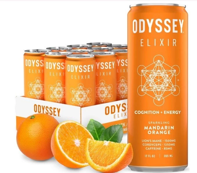 Odyssey Elixir & Sparkling Energy Drink (Mandarin orange) ( 1 Can ) — 第 1/1 张图片