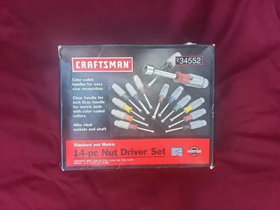 Craftsman USA NOS Rare 14-pc Nutdriver Set In Box SAE and Metric Item #34552 - Image 1 of 4