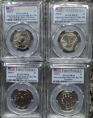 2020 S $1 American Innovation FS Rev Proof Set PCGS PR70 $189 W/Coupon - Image 1 of 4