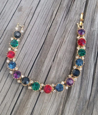 Теннисный браслет с блестящими несколькими стразами 7,5 дюйма - Изображение 1 из 3