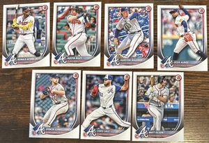 2025 Bowman Atlanta Braves Base Set 7 Cards Hurston Waldrop, Schwellenbach RCs - Picture 1 of 8