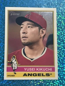 2025 Topps Heritage #209 YUSEKI KIKUCHI - Chrome Parallel - Los Angeles Angels - Picture 1 of 6
