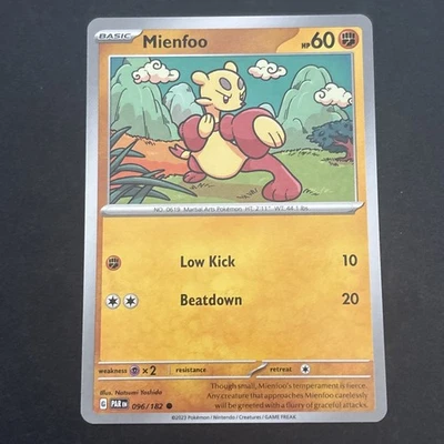 Mienfoo 096/182 Regular Sv04: Paradox Rift Pokémon TCG NM 2023 - Image 1 of 2