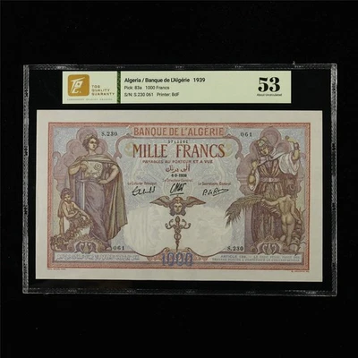 1939 Algeria Banque de I Algerie 1000 Francs Pick#83a - Image 1 of 4