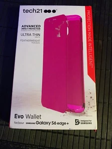 NIB Tech21 Samsung Galaxy S6 Edge+ Plus Pink Evo Wallet Flip Cover Case - Picture 1 of 7