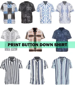 Button Down Shirt Men Fashion Designer Short Sleeve Casual Button Up Tee - Picture 1 of 38