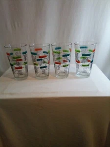 Libbey set of four recipe glasses 16 oz cups. 12 different recipes new - Picture 1 of 10