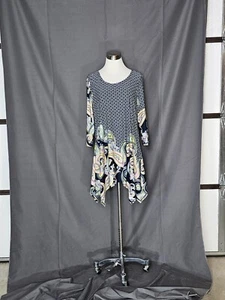 White Mark - Multicolor 3/4 Sleeve Geometric and Paisley Tunic - XL - Picture 1 of 2