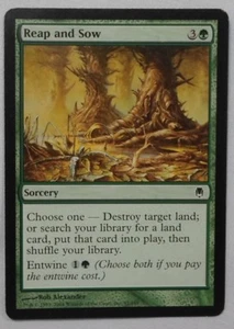 MAGIC THE GATHERING MTG 2004 DARKSTEEL GREEN REAP AND SOW SORCERY CARD - Picture 1 of 2