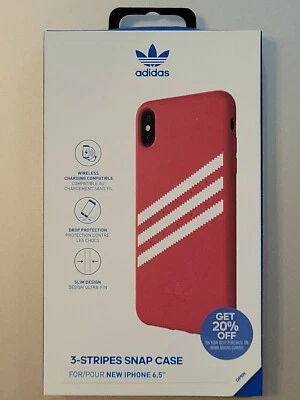 addidas 3 Stripes Snap Case for iPhone XS MAX/6.5” Red. Drop Protection. NIB! - image 1 of 3
