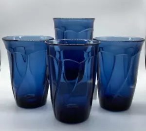 Noritake Sweet Swirl Midnight Dark Blue Highball 5 1/8" Tumblers ,Set of 4 - Picture 1 of 4
