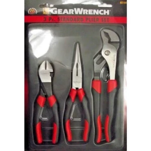 Gearwrench 82104 3 Piece Plier Set Diagonals Needle Nose & Tongue & Groove - Picture 1 of 2