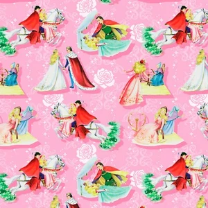 Sleeping Beauty Fabric - Vintage Storybook - Happily Ever After - Multiple Sizes - Picture 1 of 1