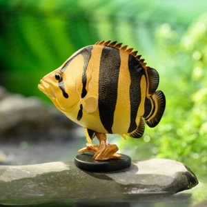 【In-Stock】 Animal Heavenly Body Siamese Tiger Fish Statue Datnioides pulcher - Picture 1 of 8
