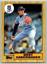 1987 Topps #140 Bret Saberhagen TIFFANY   Kansas City Royals