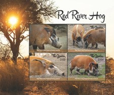 Gambia 2018 - Red River Hog, Bushpig - Sheet of 4v - MNH