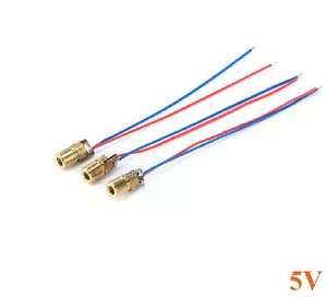 20pcs 650nm 6mm DC 5V 5mW Laser Dot Diode Module Red Copper Head - Picture 1 of 4