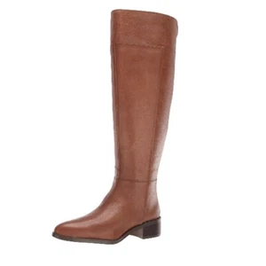 Franco Sarto Women's Daya Leather Wide Calf Knee High Boots Cognac Size 6 - Picture 1 of 8