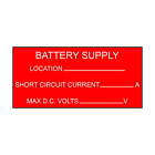 Battery Supply - 85mm x 40mm | Solar Labels
