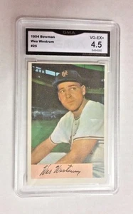 1954 Bowman Baseball Wes Westrum Karte #25 - bewertet GMA Sehr guter Erhaltungszustand + 4,5 - schöne Karte - Bild 1 von 2