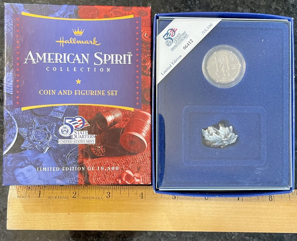 HALLMARK LIMITED ED. VERMONT STATE QUARTER W/PEWTER LEAF CLUSTER #6412/19500 - Image 1 of 4