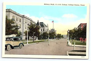 Military Walk A & M College Station Texas 1930s Postcard B189 - Picture 1 of 2