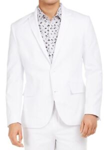 INC Mens Suit Jacket White Size XL Slim Fit Stretch Peak Lapel Blazer $139 002