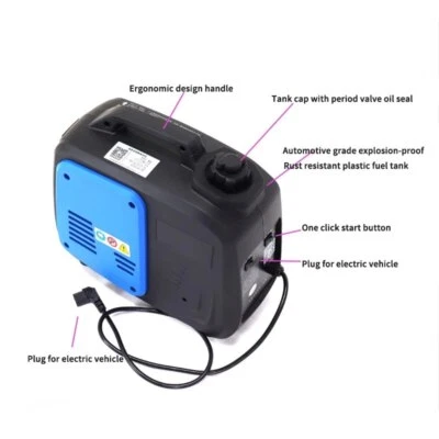 ZQ1000 Four-stroke Gasoline Generator 700W Electric Two-Wheeler Portable Extende - Image 1 of 4