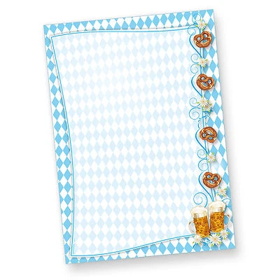 NEU Motiv-Briefpapier bayrisch weiß blau DIN A4 Bayern Druckerpapier