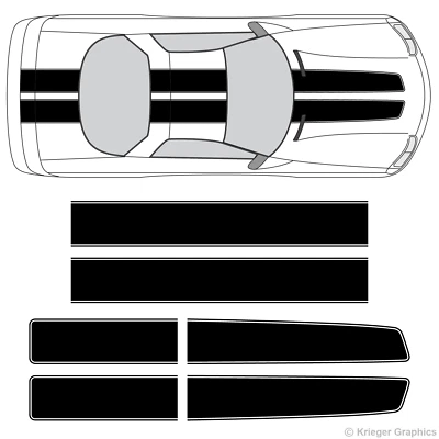EZ Rally Racing Stripes 3M Vinyl Stripe Graphic Decals for Chevy Camaro  - Image 1 of 4