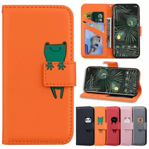 Frog Panda Dog Cat Leather Flip Phone Case For Google Pixel 6 Pro 5a 4a 3A 5G - Picture 1 of 32