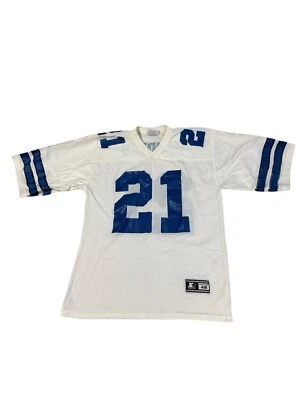 Винтажная мужская футболка Deion Sanders Dallas Cowboys 90-е вентилируемая 48 большая вентилируемая белая - Изображение 1 из 4