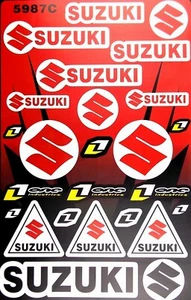 SUZUKI / ONE INDUSTRIES MOTORCYCLE STICKER SHEET GRAPHICS SET DECAL KIT - Picture 1 of 2