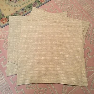 Pottery Barn Honeycomb Euro Shams Set Of 3 Flax Tan 26”x26” Cotton - Picture 1 of 3
