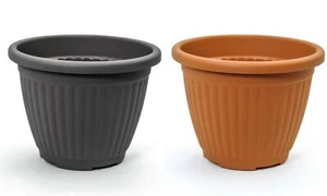 Plastic Round Planter Plant Pots flower pot planters 20cm 25cm 33cm 38cm 45cm - Picture 1 of 5