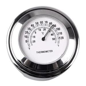 Universal Chrome Motorcycle Handlebar Mount Temp Digital Thermometer Waterproof - Picture 1 of 5