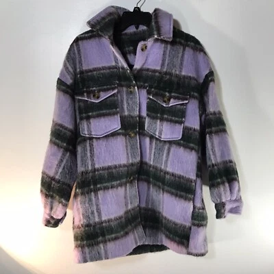 Forever 21 Multicolored Striped Wool Blend Heavyweight Coat Womens Size M - Image 1 of 4