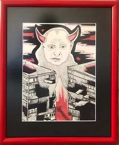 Painting by Ukrainian artist Kostyuk-Shostka "Devil Putin" Original Signed Art - Picture 1 of 11