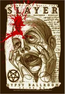 Slayer 2004 Gypsy Ballroom Concert Poster 11 X 17 Framed - Picture 1 of 2