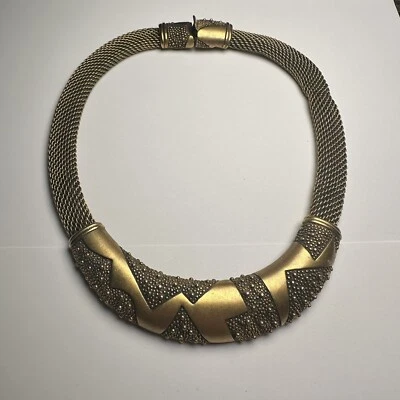 Collar de malla Monet Couture estilo modernista texturizado vintage como está Foto 1 de 4