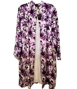 NWT! Ashley Stewart Purple Floral Lined Open Front Cardigan/Jacket sz 26/28 - Picture 1 of 5