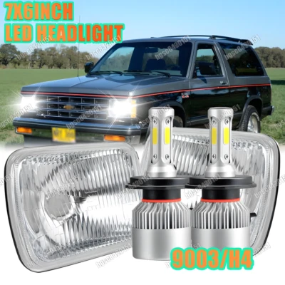 Пара для 1982-1993 Chevy S10 Blazer последовательный 7 x 6 5 x 7 дюймов светодиодная фара Hi/Lo - Изображение 1 из 4