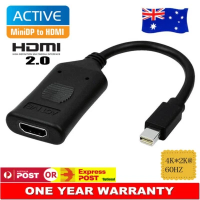 Premium ACTIVE Mini DisplayPort to HDMI 2.0 Adapter Supports Multi Screens OZ AU - Image 1 of 4