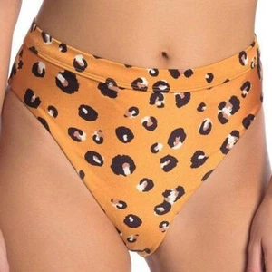 Slip bikini rosso Carter vita alta stampa leopardata - Foto 1 di 8