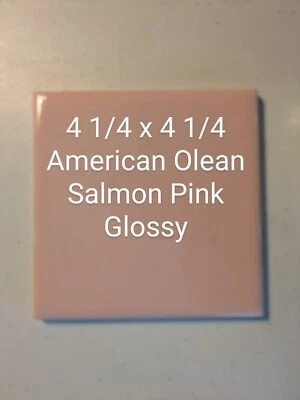 1 pc. Rosa Salmón 4-1/4" Nuevo Cerámica Brillante American Olean Nuevo/Antiguo Stock  Foto 1 de 4