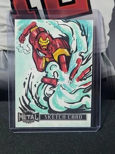2024 Marvel Avengers Metal Universe SKETCH CARD Iron Man 1/1 - Sam Filstrup 🔥 - Imagen 1 de 2