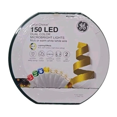 GE 150 Count Dual Color Microbright LED Multicolor/White 8 In 1 - 43'  - New - Image 1 of 4
