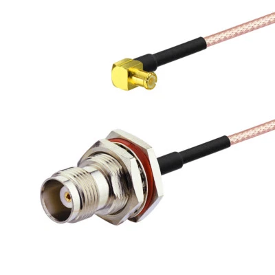 RG316 MCX Male Plug Right Angle to TNC Female Sealed Bulkhead Mount Cable 50cm - Image 1 of 3